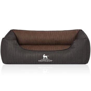 Knuffelwuff Orthopädisches Hundebett Outback Aus Laser-gestepptem Kunstleder Schwarz/ Braun M-L 1 Knuffelwuff Orthopädisches Hundebett Outback Aus Laser-gestepptem Kunstleder Schwarz/ Braun M-L