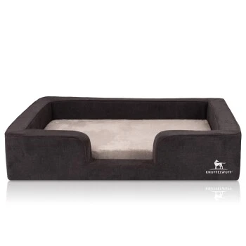 Knuffelwuff Orthopädisches Hundebett Mit Wendekissen Aus Velours Bellamy Schwarz M-L 1 Knuffelwuff Orthopädisches Hundebett Mit Wendekissen Aus Velours Bellamy Schwarz M-L