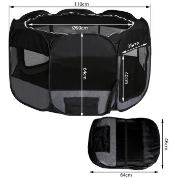 Lionto Welpenauslauf Aus Oxfordgewebe Grau/ Schwarz 7 Lionto Welpenauslauf Aus Oxfordgewebe Grau/ Schwarz – Bild 7