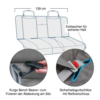 Kurgo Anti-Rutsch-Hunde-Autositzbezug, Grau 3 Kurgo Anti-Rutsch-Hunde-Autositzbezug, Grau – Bild 3