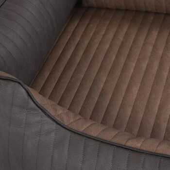 Knuffelwuff Orthopädisches Hundebett Outback Aus Laser-gestepptem Kunstleder Schwarz/ Braun M-L 3 Knuffelwuff Orthopädisches Hundebett Outback Aus Laser-gestepptem Kunstleder Schwarz/ Braun M-L – Bild 3
