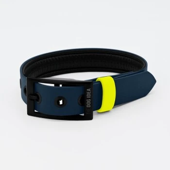 THE DOG IDEA Biothane Halsband Navy Neon Gelb XS 2 THE DOG IDEA Biothane Halsband Navy Neon Gelb XS – Bild 2