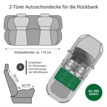 Doctor Bark Autoschondecke Für 2-Türer / Coupé / Cabrio Grau S 3 Doctor Bark Autoschondecke Für 2-Türer / Coupé / Cabrio Grau S – Bild 3