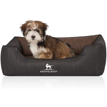 Knuffelwuff Orthopädisches Hundebett Outback Aus Laser-gestepptem Kunstleder Schwarz/ Braun M-L 7 Knuffelwuff Orthopädisches Hundebett Outback Aus Laser-gestepptem Kunstleder Schwarz/ Braun M-L – Bild 7