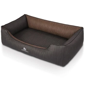 Knuffelwuff Orthopädisches Hundebett Outback Aus Laser-gestepptem Kunstleder Schwarz/ Braun M-L 5 Knuffelwuff Orthopädisches Hundebett Outback Aus Laser-gestepptem Kunstleder Schwarz/ Braun M-L – Bild 5