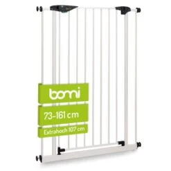 Bomi Türschutzgitter Extrahoch 107 Cm - Mira 73-81 Cm In Weiß Für Hunde & Katzen