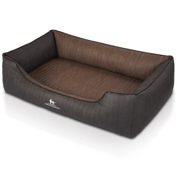 Knuffelwuff Orthopädisches Hundebett Outback Aus Laser-gestepptem Kunstleder Schwarz/ Braun M-L 4 Knuffelwuff Orthopädisches Hundebett Outback Aus Laser-gestepptem Kunstleder Schwarz/ Braun M-L – Bild 4
