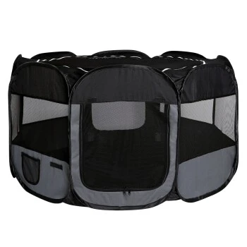 Lionto Welpenauslauf Aus Oxfordgewebe Grau/ Schwarz 1 Lionto Welpenauslauf Aus Oxfordgewebe Grau/ Schwarz