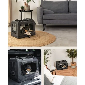 Lionto Hundetransportbox - Faltbar - Schwarz S 3 Lionto Hundetransportbox - Faltbar - Schwarz S – Bild 3