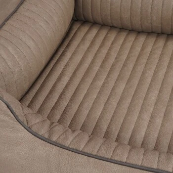 Knuffelwuff Orthopädisches Hundebett Columbia Aus Laser-gestepptem Kunstleder Stone Clay M-L 3 Knuffelwuff Orthopädisches Hundebett Columbia Aus Laser-gestepptem Kunstleder Stone Clay M-L – Bild 3